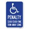 Signmission Penalty-$100-$500 Fine-Tow-Away Zone Heavy-Gauge Aluminum Sign, 12" x 18", A-1218-23330 A-1218-23330 - alternate 1
